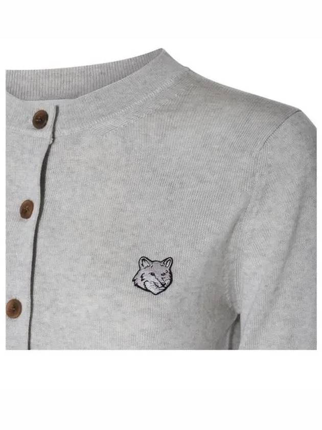 Bold Fox Head Patch Regular Cardigan Grey - MAISON KITSUNE - BALAAN 4