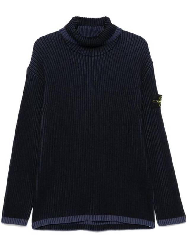 Vanish Full Rib RWS Wool Knit Top Navy - STONE ISLAND - BALAAN 1