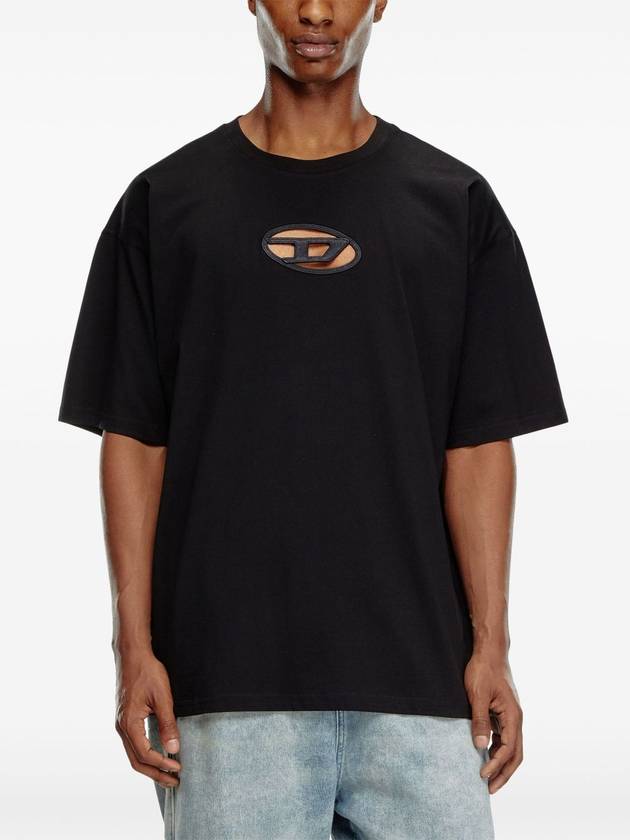 T Boxt OD Logo Cutout Short Sleeve T-Shirt Black - DIESEL - BALAAN 5