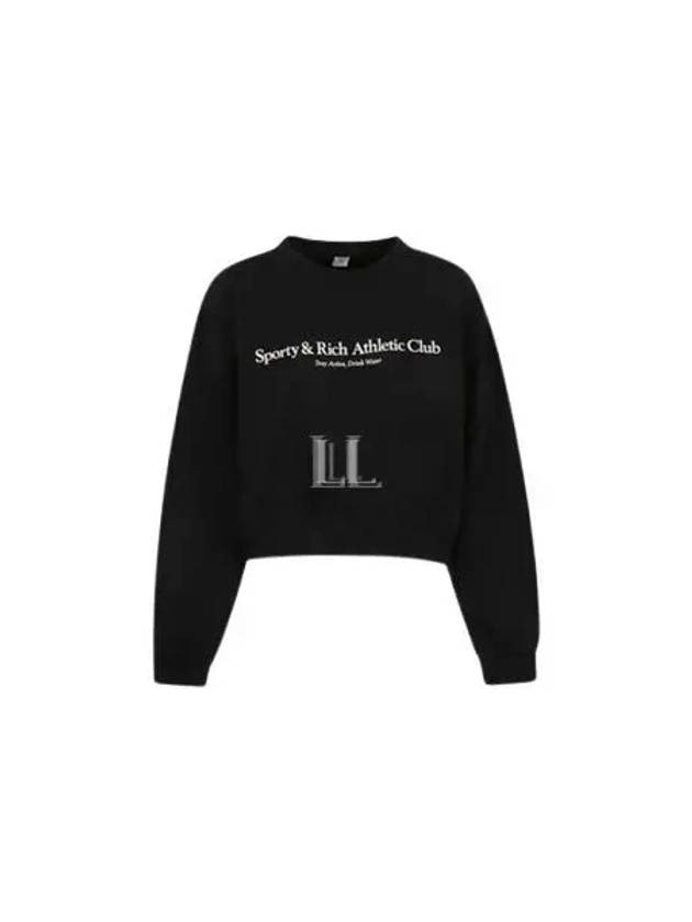 Athletic Club Crop Sweatshirt Black - SPORTY & RICH - BALAAN 2