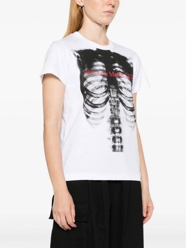 Ribcage Printed Short Sleeve T-Shirt White - ALEXANDER MCQUEEN - BALAAN 3