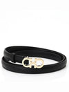 Gancini Leather Belt Black - SALVATORE FERRAGAMO - BALAAN 2