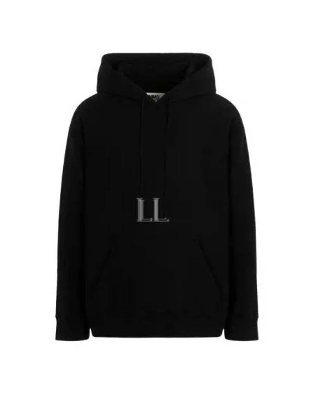 Graphic Logo Print Cotton Hoodie Black - MAISON MARGIELA - BALAAN 2