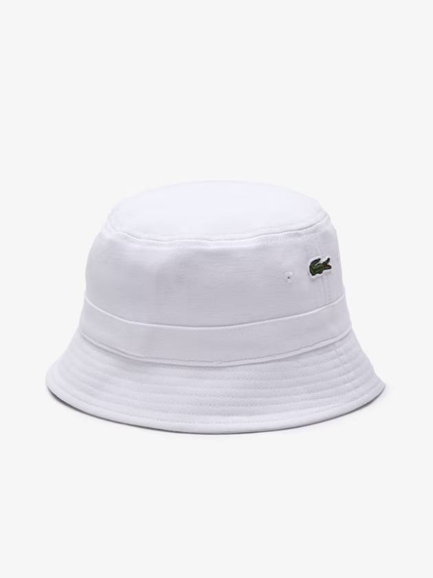 Unisex Organic Cotton Bucket Hat White - LACOSTE - BALAAN 3