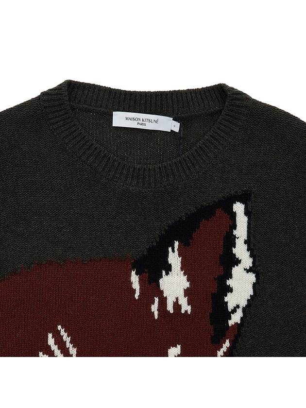 Maison Kitsune Men's Big Fox Head Wool Knit JM00527KT1006 KG - MAISON KITSUNE - BALAAN 3