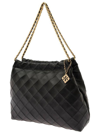 'Fleming' Black Shoulder Bag With Logo Charm In Quilted Leather Woman - TORY BURCH - BALAAN 2