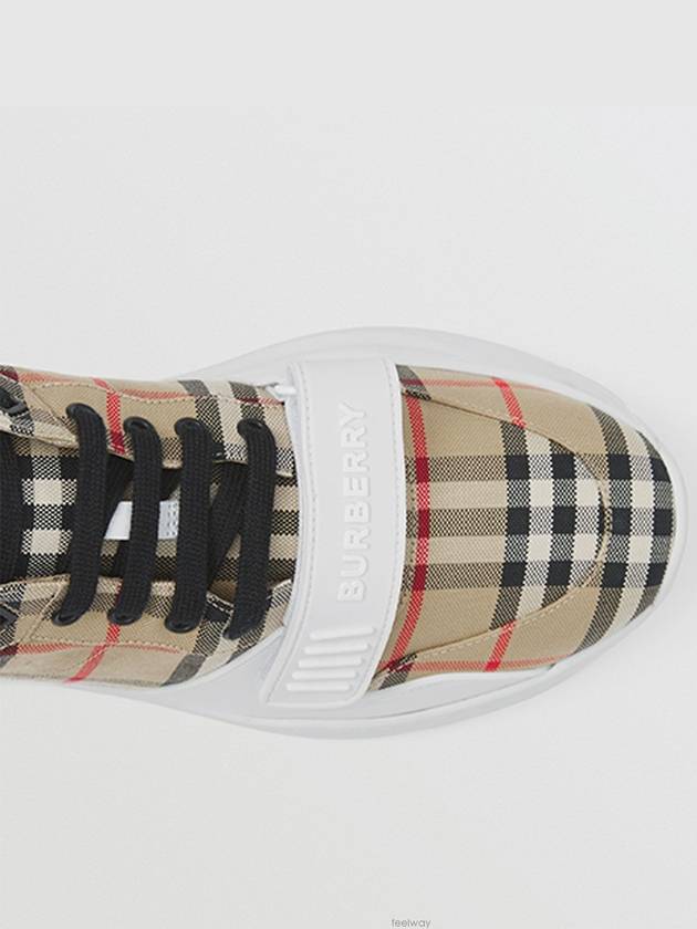 Vintage Check Suede Leather Sneakers Archive Beige - BURBERRY - BALAAN 4