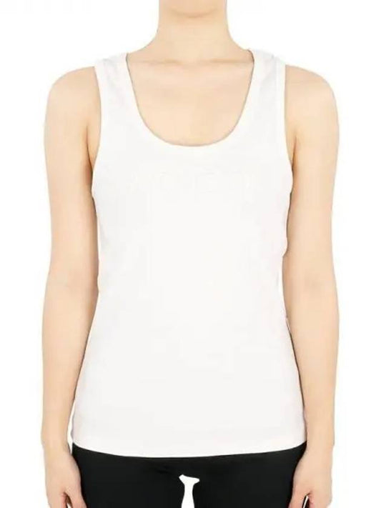 Women s Round Neck Sleeveless T Shirt White 8P00006 89AK6 034 1053734 - MONCLER - BALAAN 1