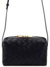 Intrecciato Lamb Leather Mini Cross Bag Black - BOTTEGA VENETA - BALAAN 3