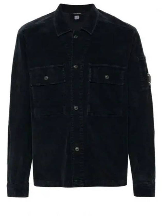 Corduroy Button Utility Shirt Jacket Dark Blue - CP COMPANY - BALAAN 2