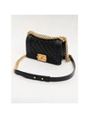 Boy Small Flap Bag Grained Calfskin Gold Metal Black - CHANEL - BALAAN 4