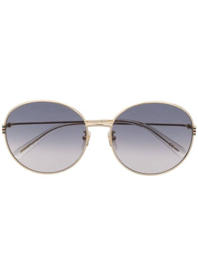 Eyewear Logo Round Frame Metal Sunglasses Grey - GUCCI - BALAAN 1