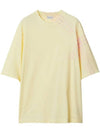 Check Cotton Short Sleeve T-Shirt Yellow - BURBERRY - BALAAN 1