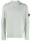 Wappen Patch Mock Neck Knit Top Sage Green - STONE ISLAND - BALAAN 2