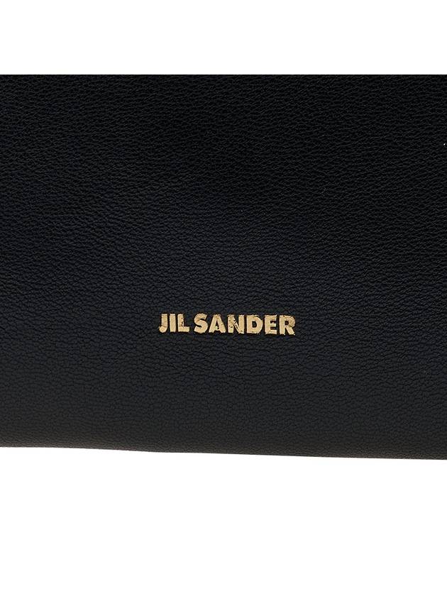 Logo Leather Zipper Tote Bag Black - JIL SANDER - BALAAN 8