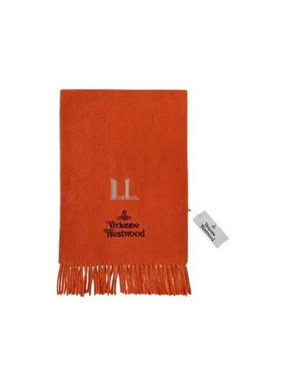 Logo Wool Fringe Muffler Brown - VIVIENNE WESTWOOD - BALAAN 2