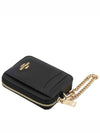 Logo Patch Leather Zipper Card Wallet Black - COACH - BALAAN 8