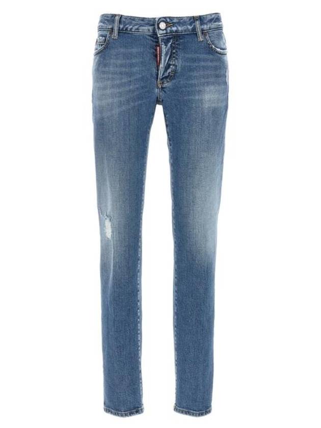 Medium Preppy Wash Jennifer Straight Jeans Blue - DSQUARED2 - BALAAN 2