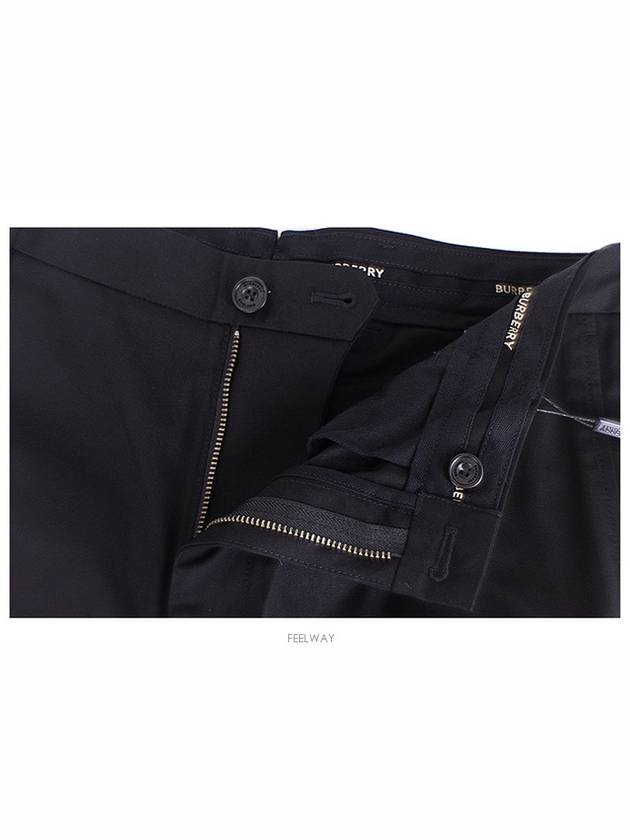 Slim Fit Cotton Chino Straight Pants Black - BURBERRY - BALAAN.