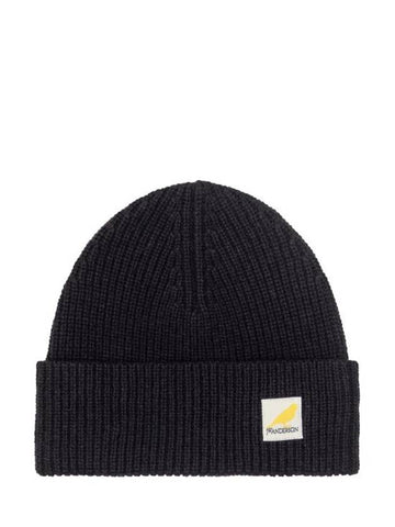 Logo Patch Wool Beanie Black - JW ANDERSON - BALAAN 1