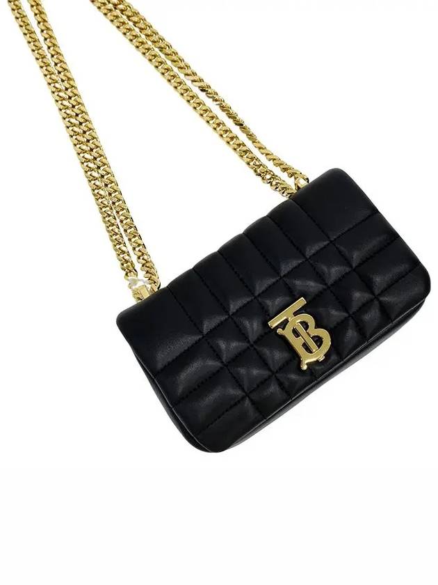 Quilted Lula Mini Leather Cross Bag Black - BURBERRY - BALAAN 5