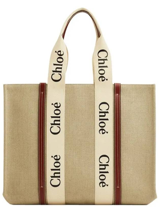 Woody Large Tote Bag White Brown Beige - CHLOE - BALAAN 3