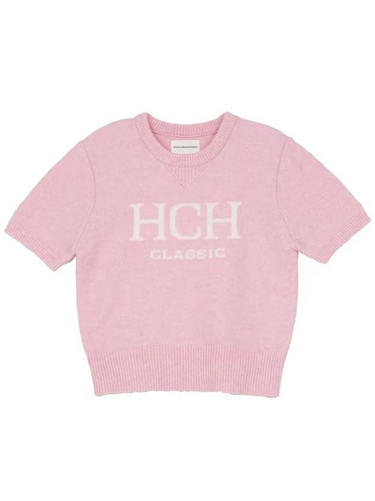 HCH classic color combination short sleeve knit_pink - HARDCORE HAPPINESS - BALAAN 2