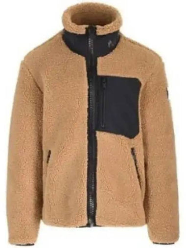 Men's Sagrek Shearling Fleece Zip-Up Jacket Brown - MOOSE KNUCKLES - BALAAN 1