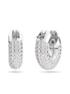 Dextara Crystal Small Hoop Earrings Silver - SWAROVSKI - BALAAN 2