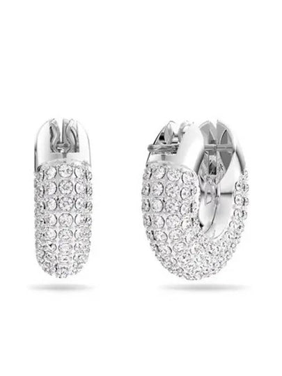 Dextara Crystal Small Hoop Earrings Silver - SWAROVSKI - BALAAN 2