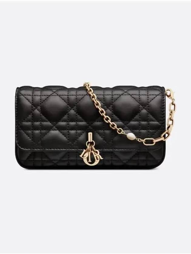 Lady Phone Cannage Lambskin Pouch Black - DIOR - BALAAN 2