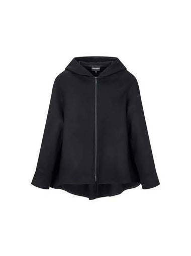 Women s Volume Hooded Zip Up Jacket Black - EMPORIO ARMANI - BALAAN 1