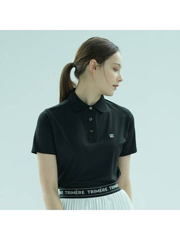 Simple logo wappen short sleeve polo TEE F L WOMAN BLACK - TRIMERE - BALAAN 1