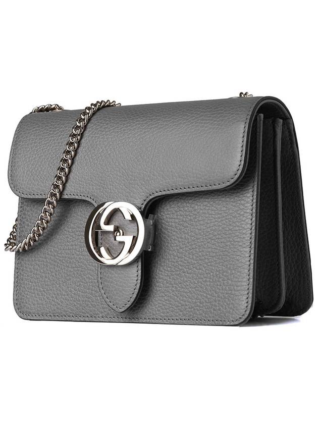 Interlocking GG Chain Small Cross Bag Grey - GUCCI - BALAAN 3