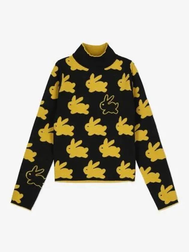 J W ANDERSON Bunny Jacquard High Neck Knit Black Yellow KW1032YN0269897 - JW ANDERSON - BALAAN 1