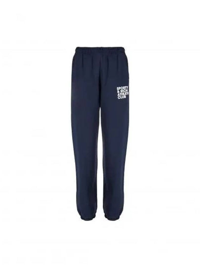 Side Logo Graphic Print Jogger Pants Navy - SPORTY & RICH - BALAAN 2