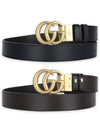 Double G Buckle Reversible Leather Belt Black - GUCCI - BALAAN 3