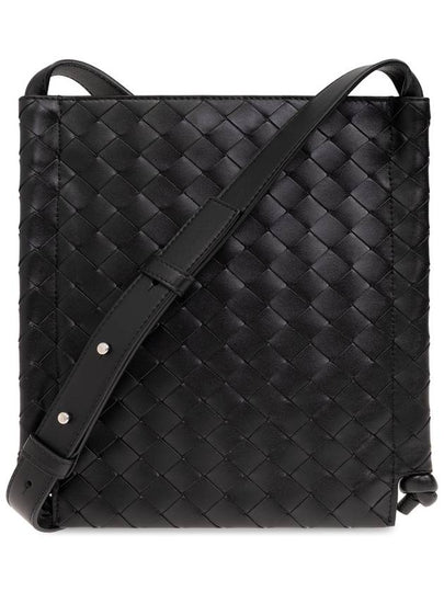 Intrecciato Flat Loop Small Cross Bag Black - BOTTEGA VENETA - BALAAN 2