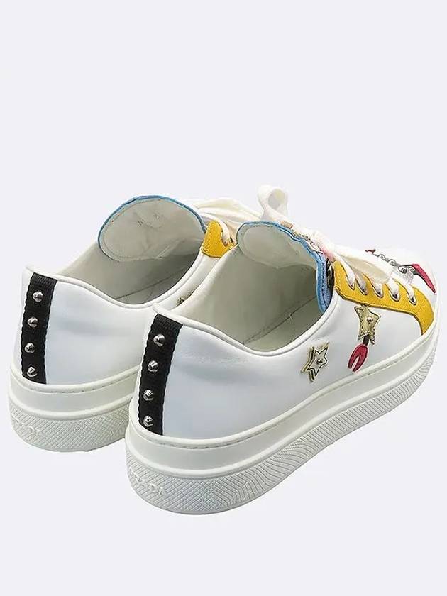 1E461I White Color Saffiano Leather Blended ROBOT Double Sole Low Top Women s Sneakers Size 39 - PRADA - BALAAN 6