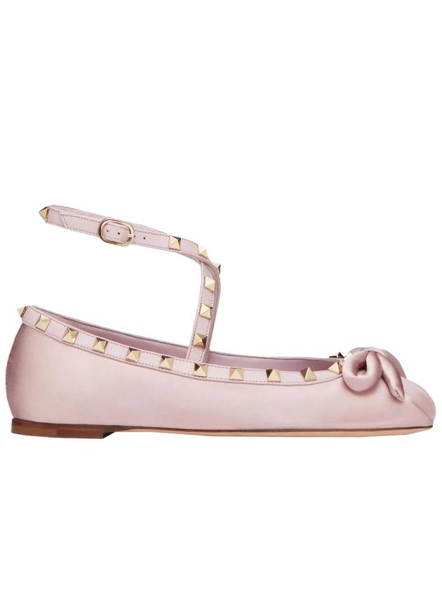 Rockstud Satin Ballerina Pink - VALENTINO - BALAAN 2