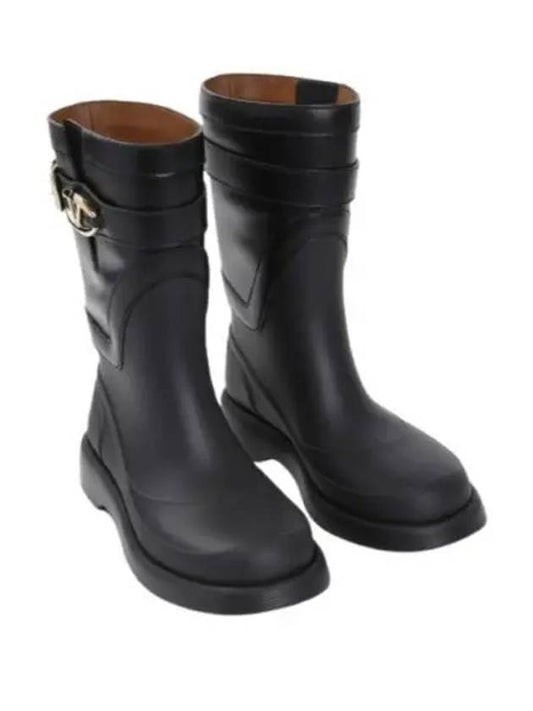 V Logo Bold Edition Middle Boots Black - VALENTINO - BALAAN 2