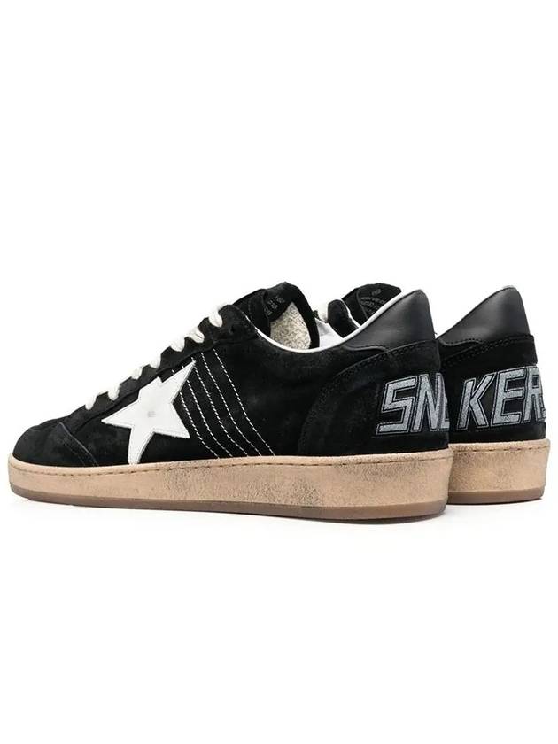 Men's Ballstar Suede Low Top Sneakers Black - GOLDEN GOOSE - BALAAN 3