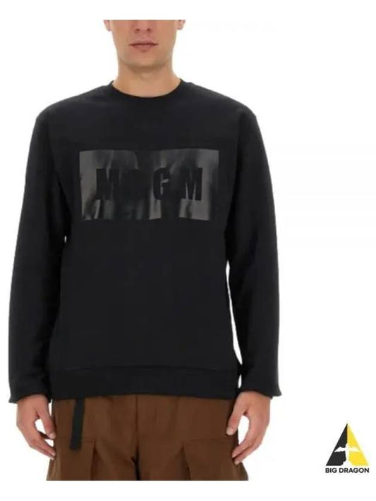 Box Logo Cotton Sweatshirt Black - MSGM - BALAAN 2