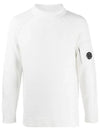 Lens Wappen Mock Neck Sweatshirt White - CP COMPANY - BALAAN 2