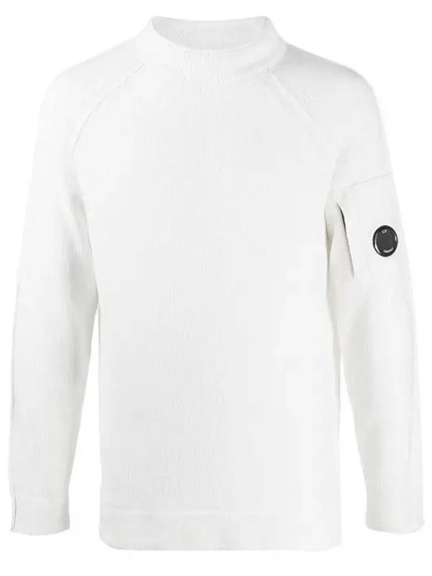 Lens Wappen Mock Neck Sweatshirt White - CP COMPANY - BALAAN 2