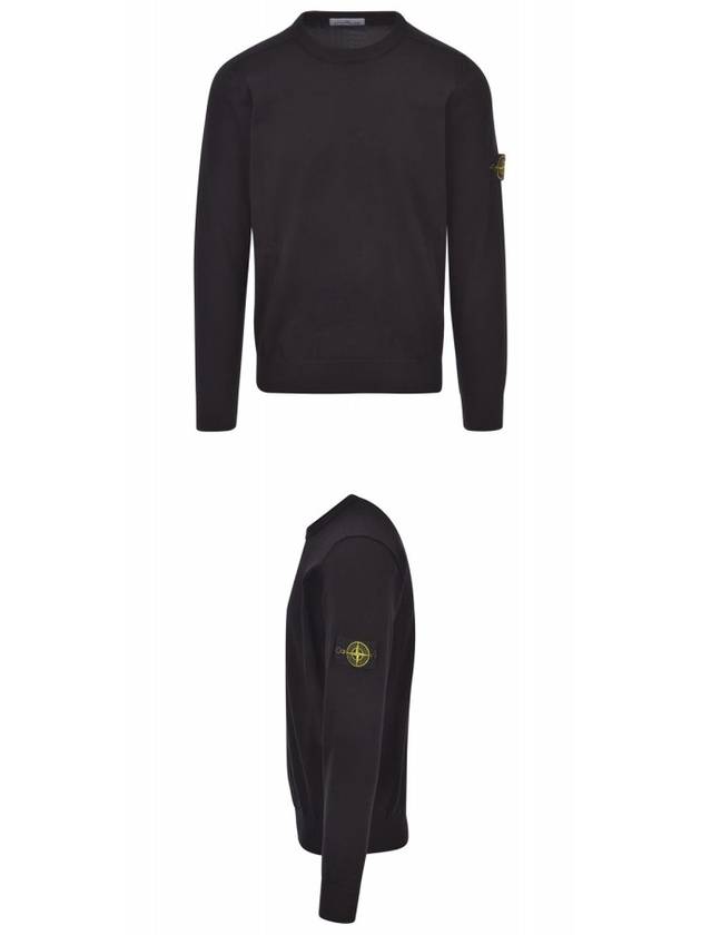 Crewneck Soft Cotton Knit Top Black - STONE ISLAND - BALAAN 5