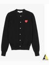 Red Heart Wappen Knit Cardigan Black - COMME DES GARCONS PLAY - BALAAN 2