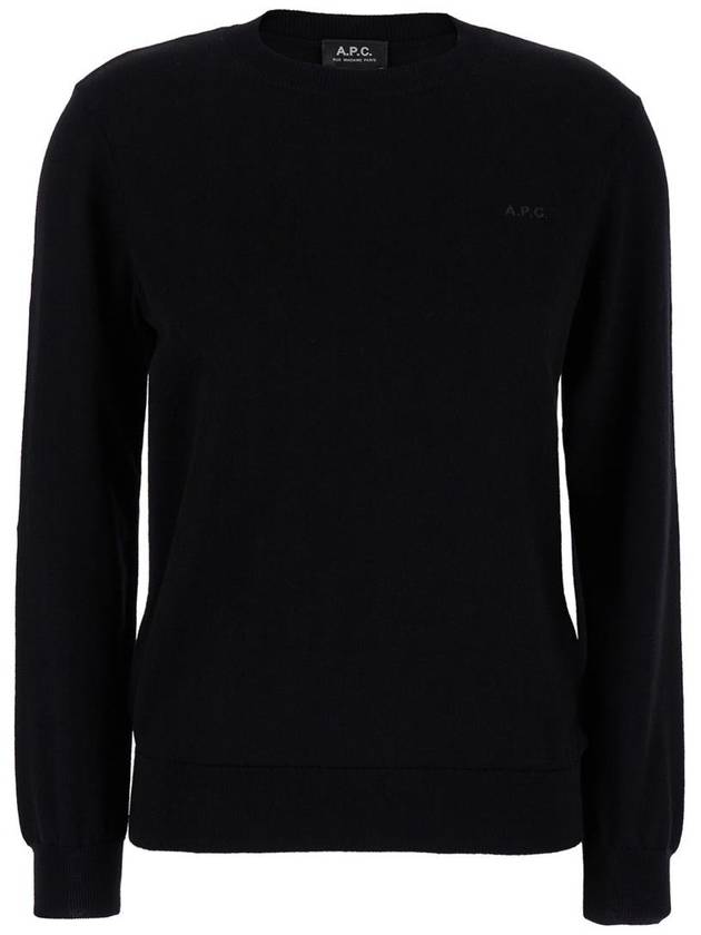 Philo Embroidered Logo Wool Knit Top Black - A.P.C. - BALAAN 2