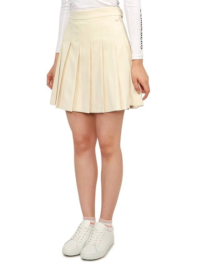 Adina Pleated Skirt Almond Milk - J.LINDEBERG - BALAAN 3