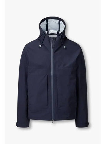 Men s Eagle Logo Patch Hooded Jacket Navy - EMPORIO ARMANI - BALAAN 1